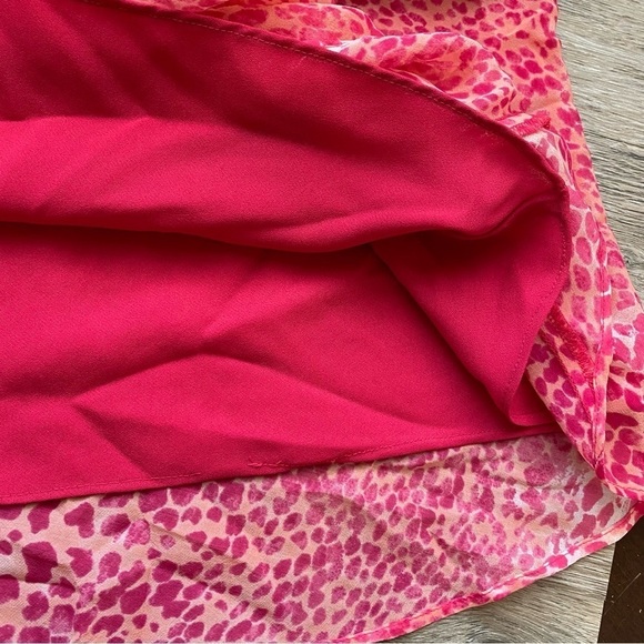 Ann Taylor Pink Silk Animal Print Shift Dress Size 8 - Picture 7 of 13